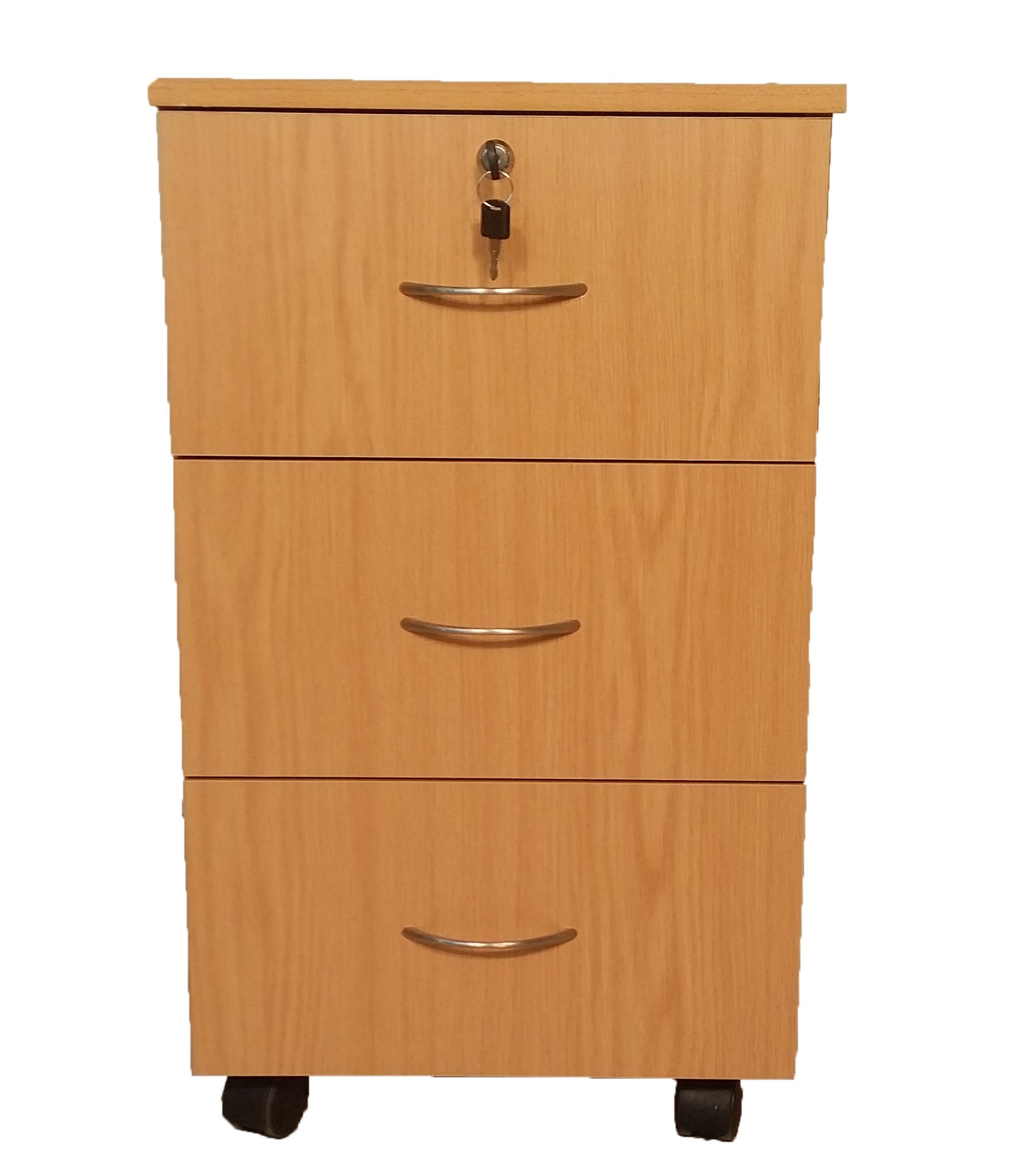 3 DRAWER MOBILE PEDESTAL OAK