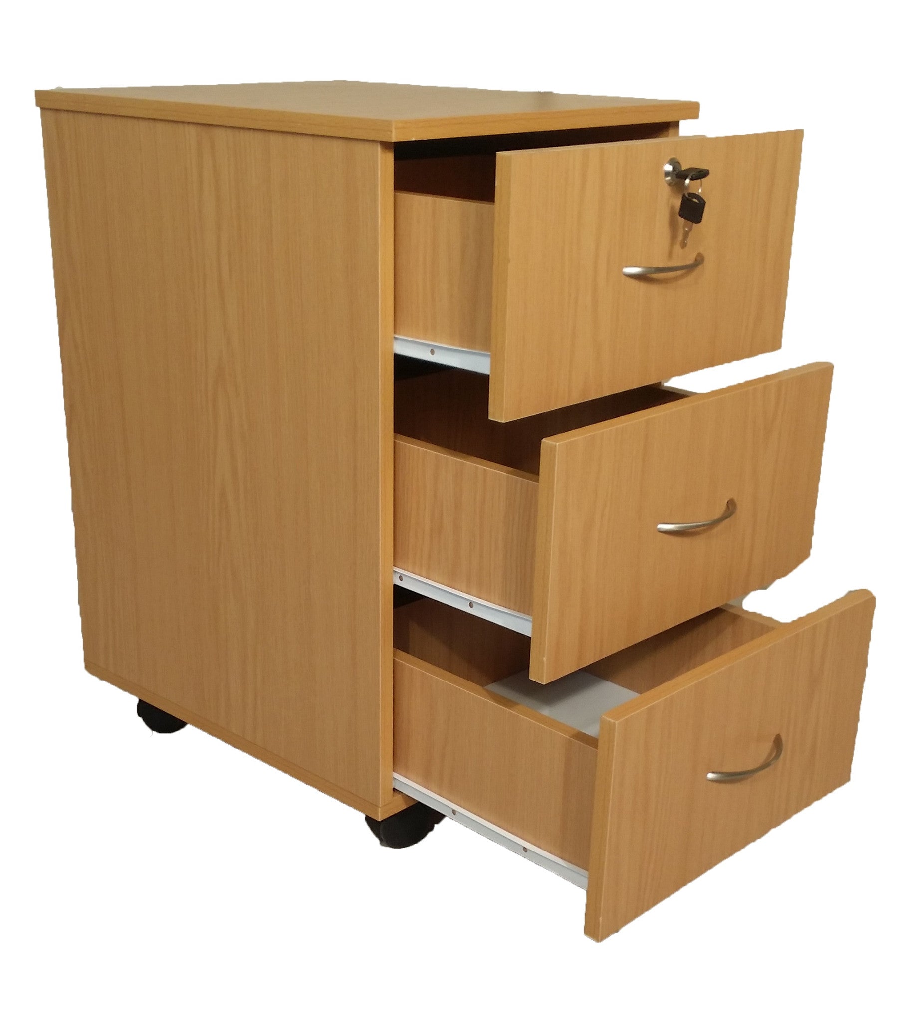 3 DRAWER MOBILE PEDESTAL OAK