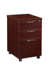 2 DRAWERS + 1 DEEP FILER MOBILE PEDESTAL  MAHOGANY