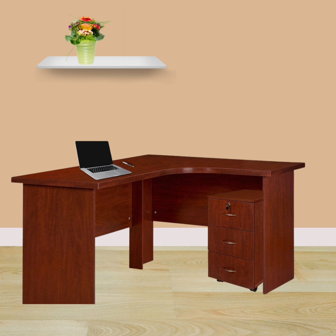 3 DRAWER MOBILE PEDESTAL MAHOGANY