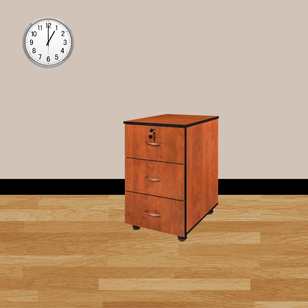 3 DRAWER MOBILE PEDESTAL CHERRY