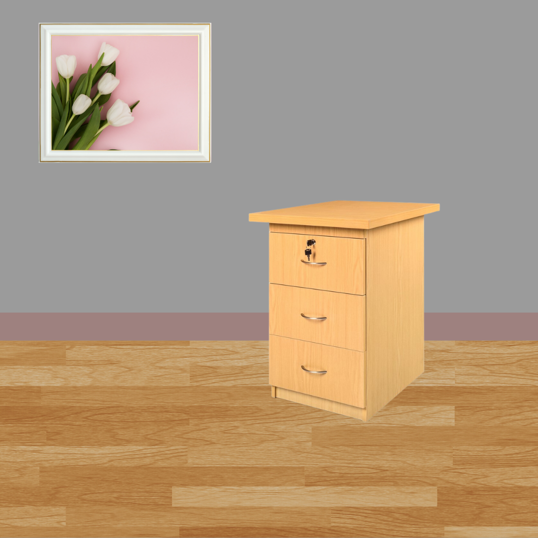 DESK HEIGHT PEDESTAL OAK